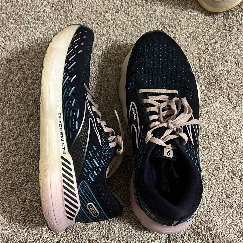 Brooks Glycerin GTS 19 Black and Blue Shoes